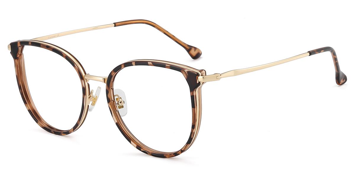 Women's full frame mixed material eyeglasses