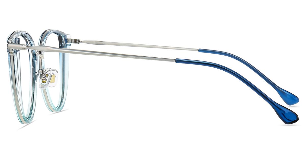 Women's full frame mixed material eyeglasses