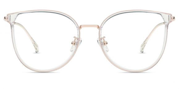 Women's full frame mixed material eyeglasses