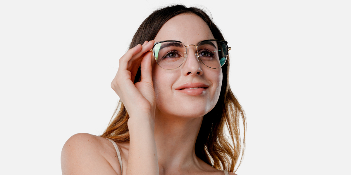 Women's full frame mixed material eyeglasses | Firmoo.com
