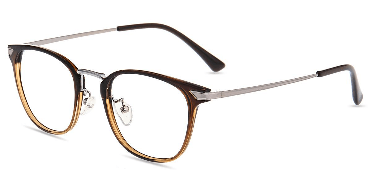 Unisex Full Frame Mixed Material Eyeglasses 