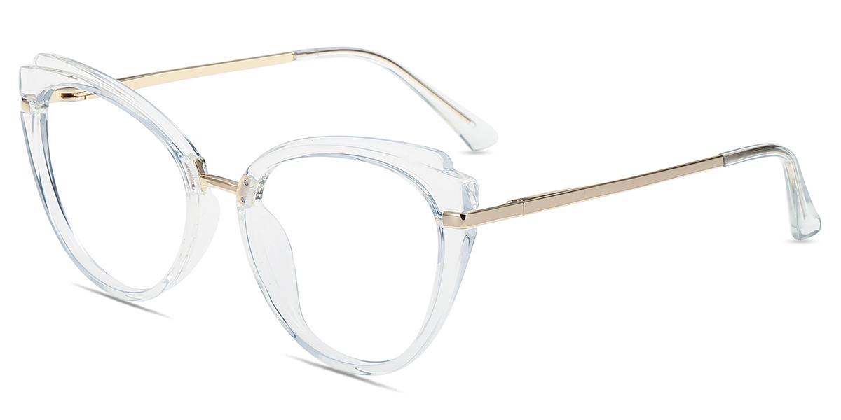 Womens Full Frame Mixed Material Eyeglasses 