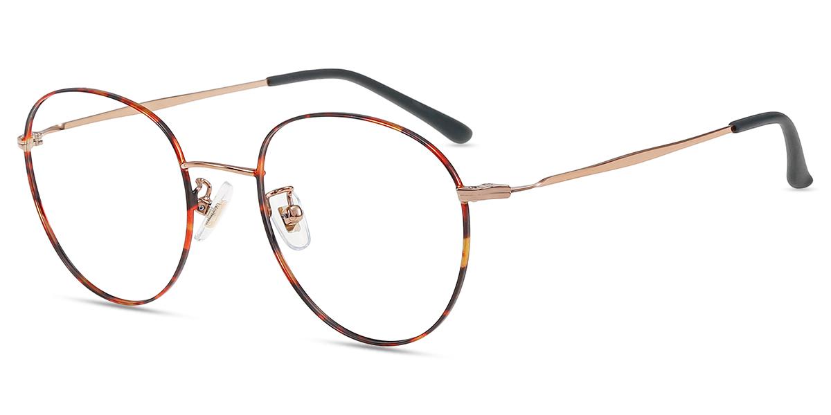 Occhiali Tondi Stile Giapponese In Acetato - Montatura Unisex Vintage, Lenti 39mm, Colore Olio