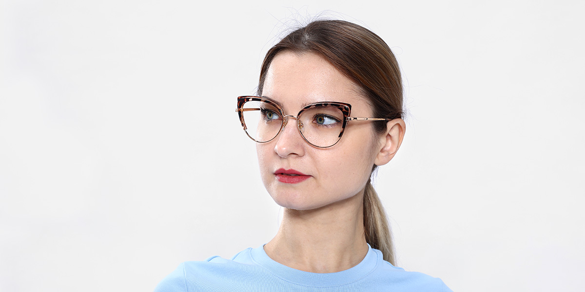 Women's full frame Metal & TR eyeglasses | Firmoo.com