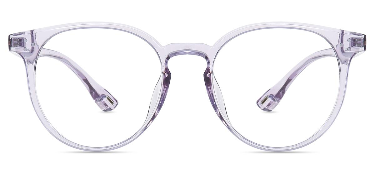 Women Glasses Medium CP1585 | Clear Purple Tr Round Frame | Firmoo UK