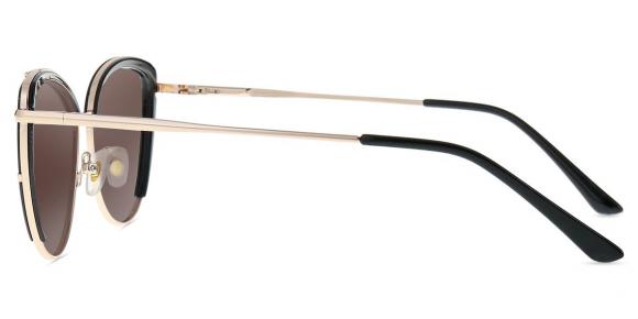 Damen Sonnenbrillen mit Sehstärke MT04352, Schwarz,Gold Metall ,Tr Mittel Cat  Eye Fassung