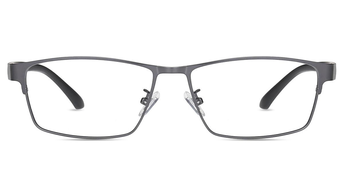 Men Glasses Large M18647 Gunmetal Metal Tr Rectangle Frame Firmoo UK