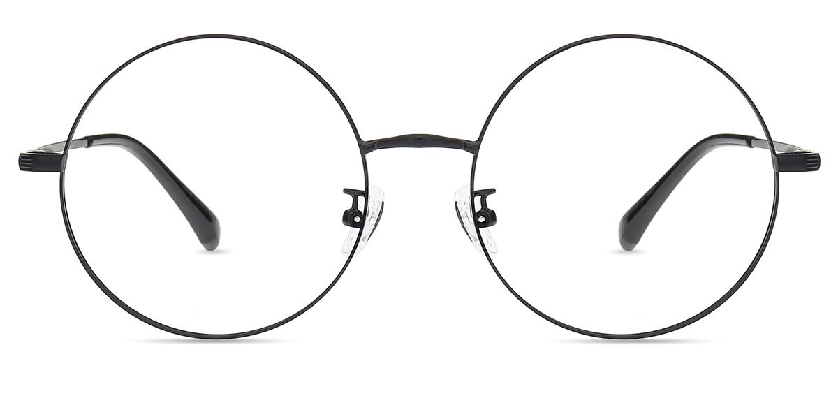 Firmoo R181106 C18 Black Horn Oversize Round Eyeglasses Frames 50-20‎ 141 2746 Shop URKLE Clear Round Horn-Rimmed Glasses | Blue-Blocker  main image 2