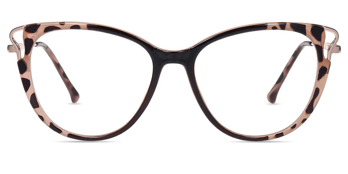 Lunettes de vue Femmes TM07885 | Marron,Motifs Tr ,Métal Grande Œil de