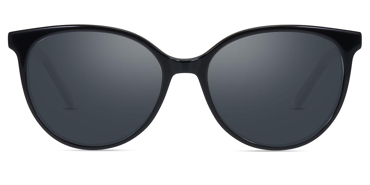 Women Sunglasses Small S70727 Black Acetate Round Frame Firmoo UK