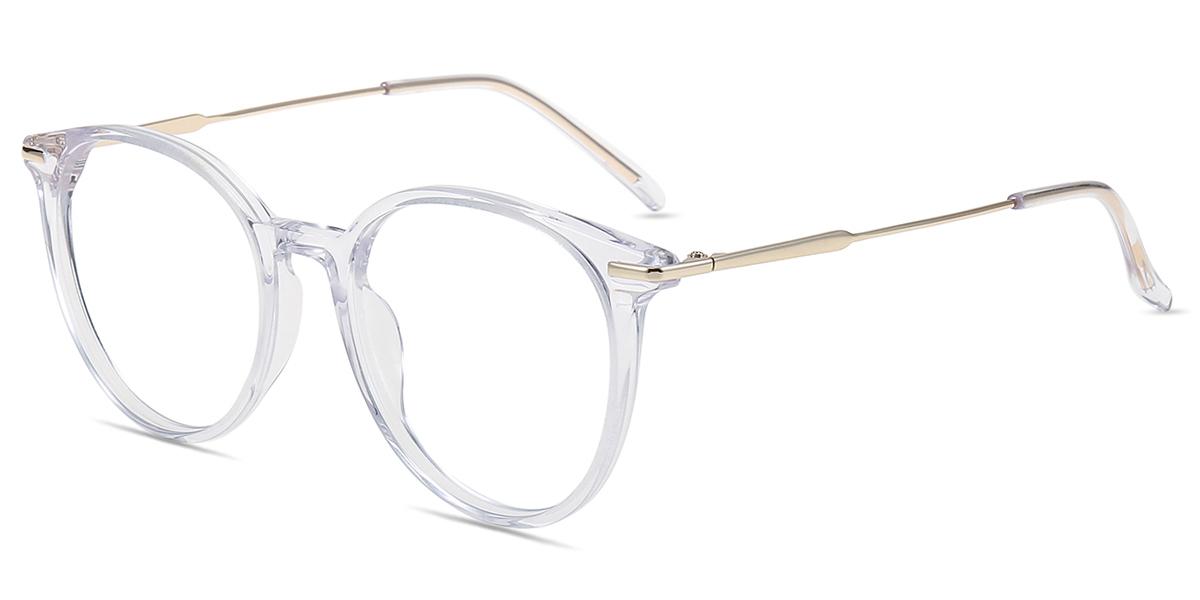 Women Glasses Large PM89061 Clear Acetate Metal Round Frame Firmoo UK