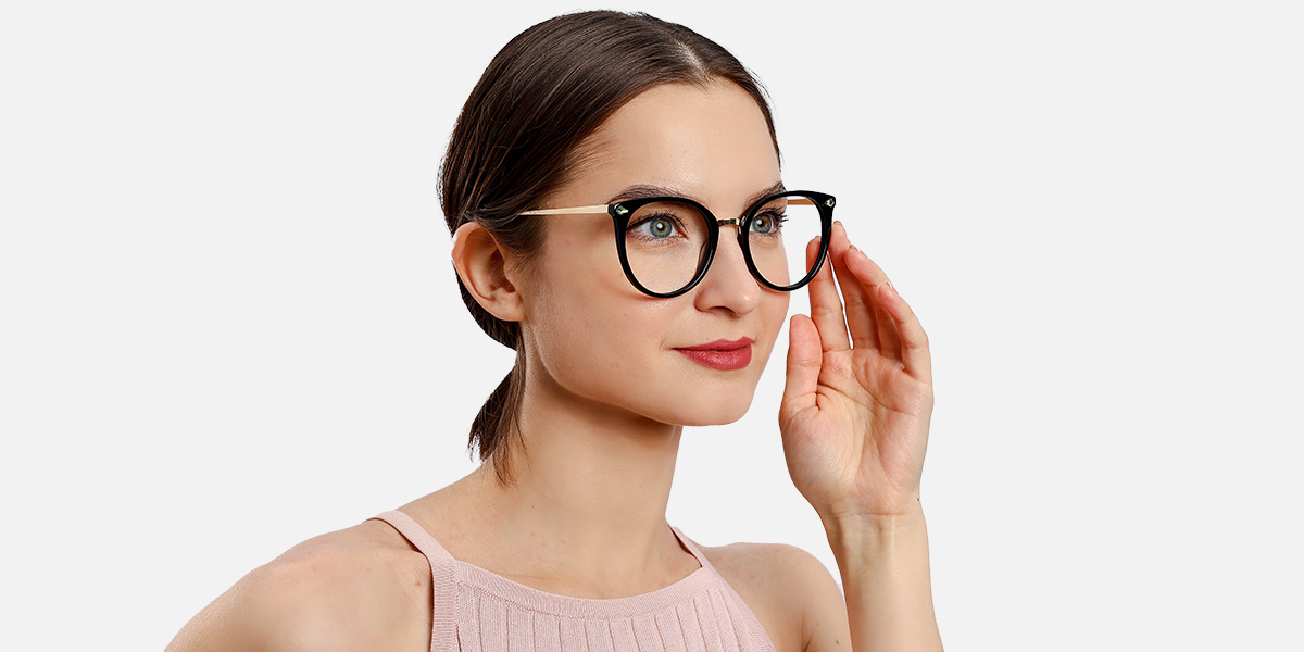 Women's full frame Acetate&Metal eyeglasses | Firmoo.com