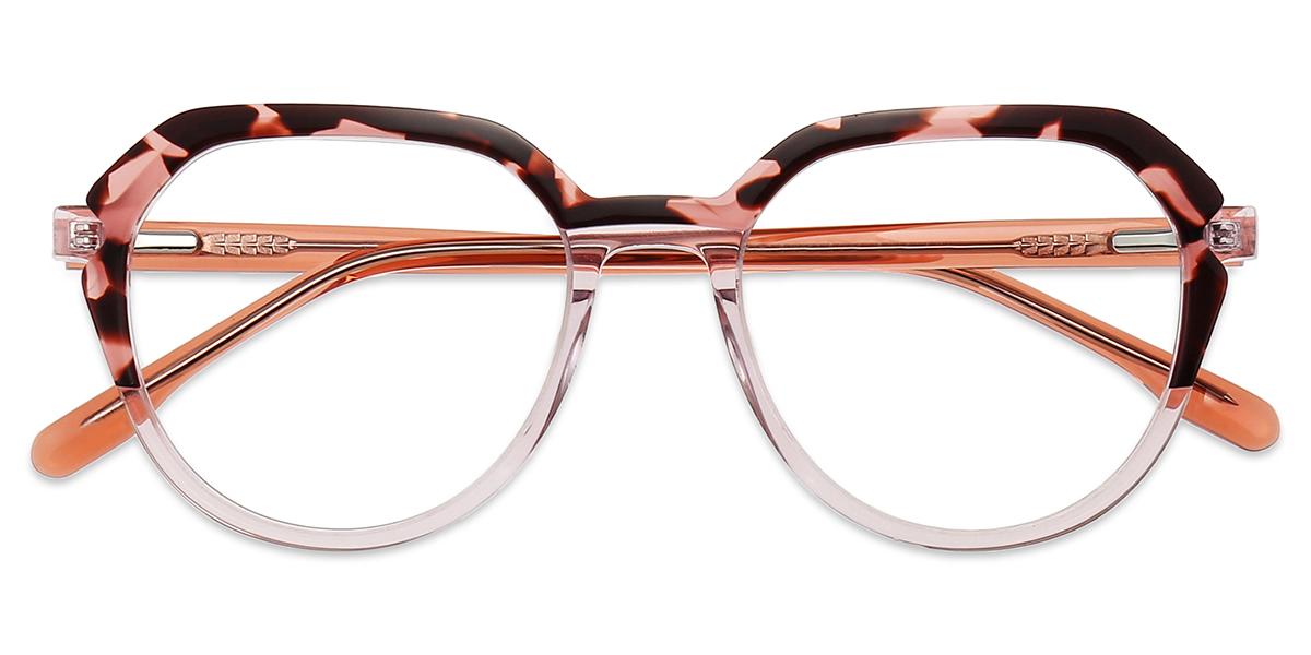 Women Glasses Small AC29821 | Clear Pink Pattern Acetate Horn-rimmed ...