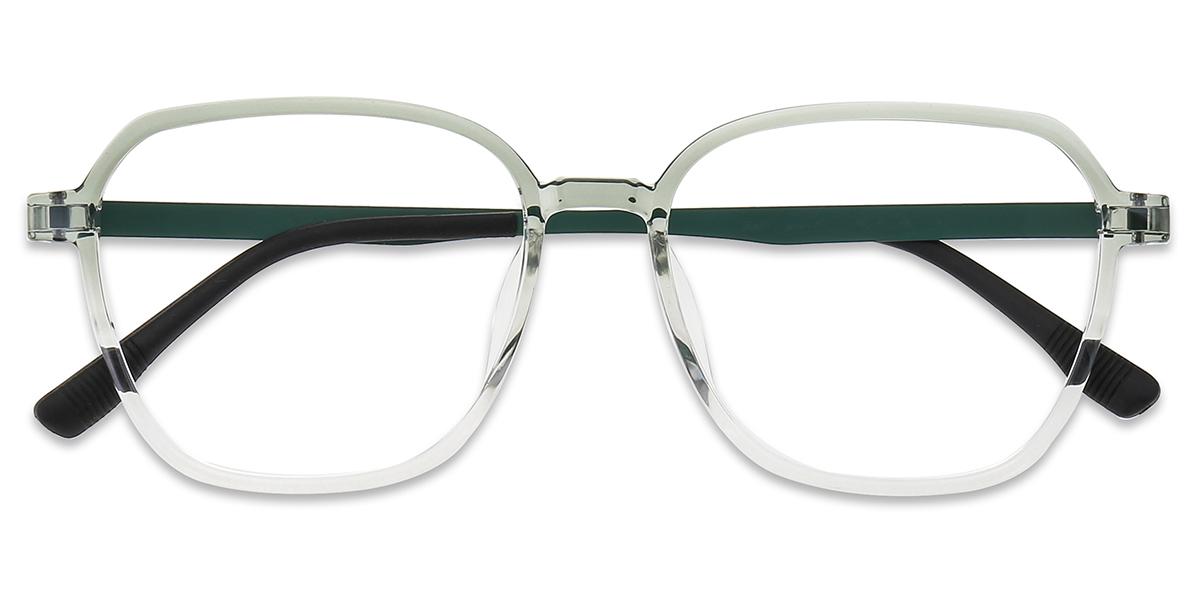 Gafas graduadas unisex ul62821 gafas cuadradas verdes claras con
