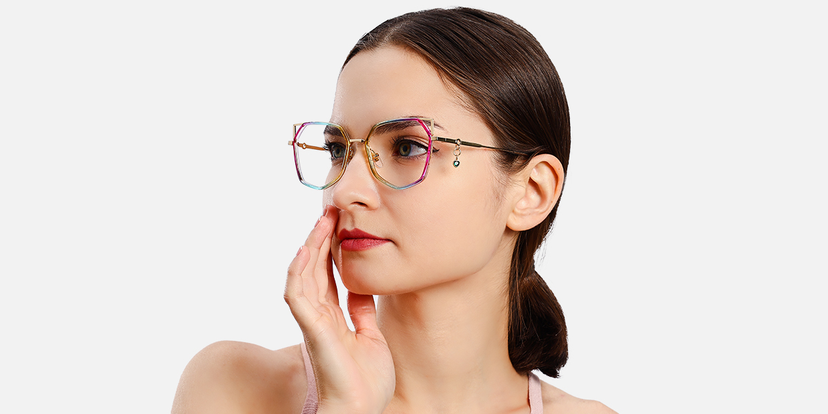 Women's full frame Metal & TR eyeglasses | Firmoo.com