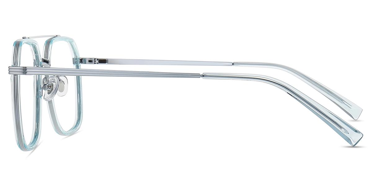 Occhiali Da Vista Unisex TM51881 | Occhiali Aviator Argenti,Chiari,Blu - Foto 5