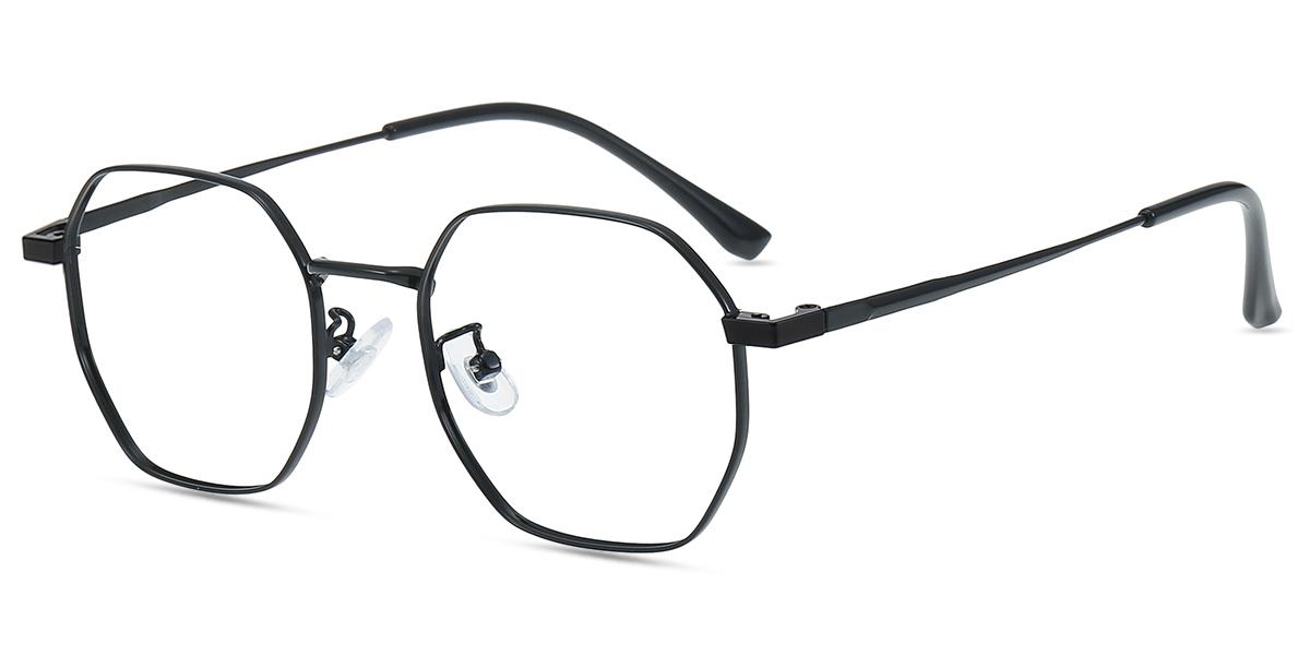 Lunettes De Vue Unisexe M36098 | Noir Métal Petit Polygone Lunettes ...