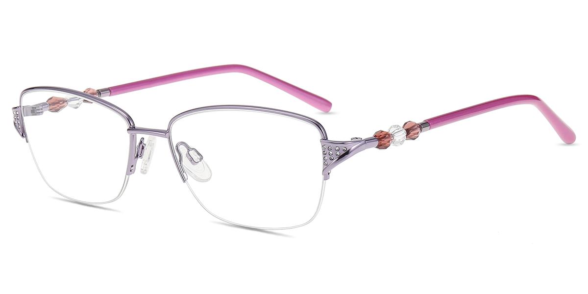 Women Glasses Medium M27231 Purple Metal Rectangle Frame Firmoo UK