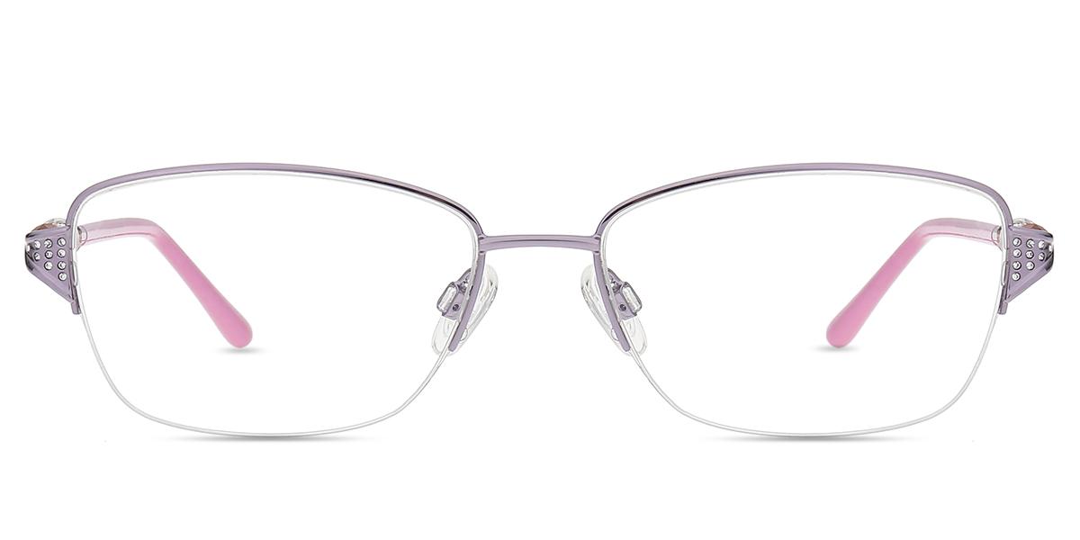 Women Glasses Medium M27231 Purple Metal Rectangle Frame Firmoo UK