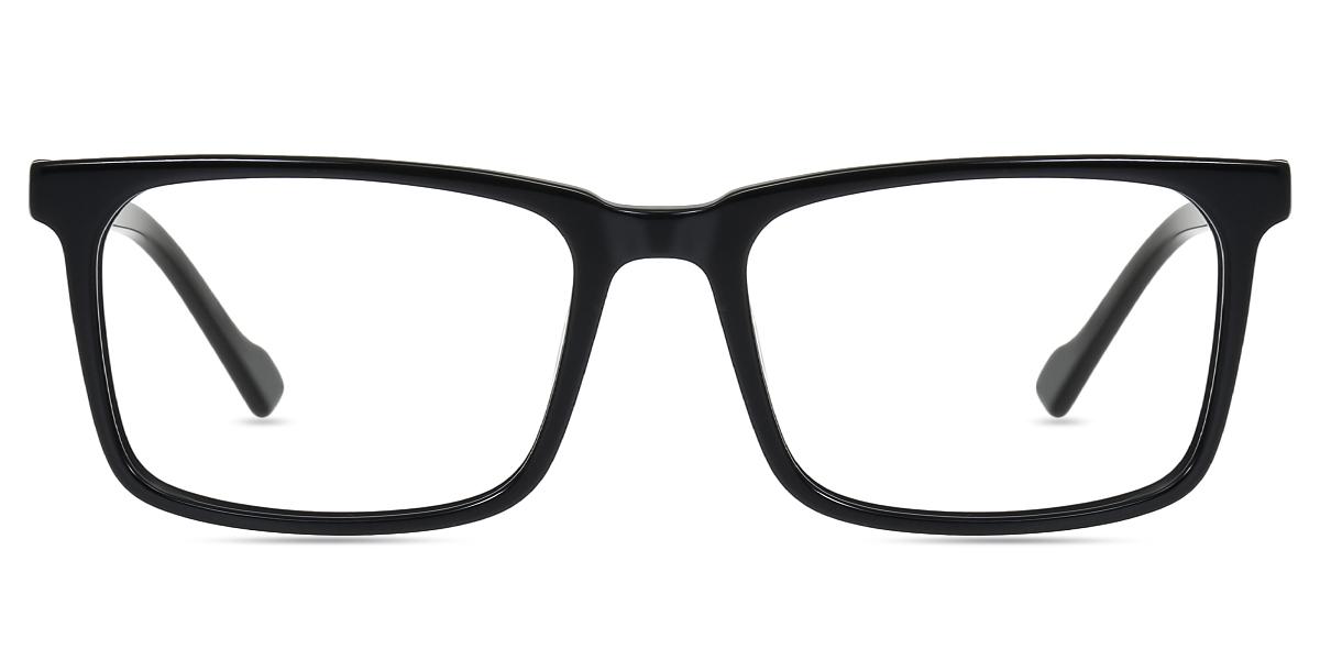 Men Glasses Medium AC49721 Black Acetate Rectangle Frame Firmoo UK