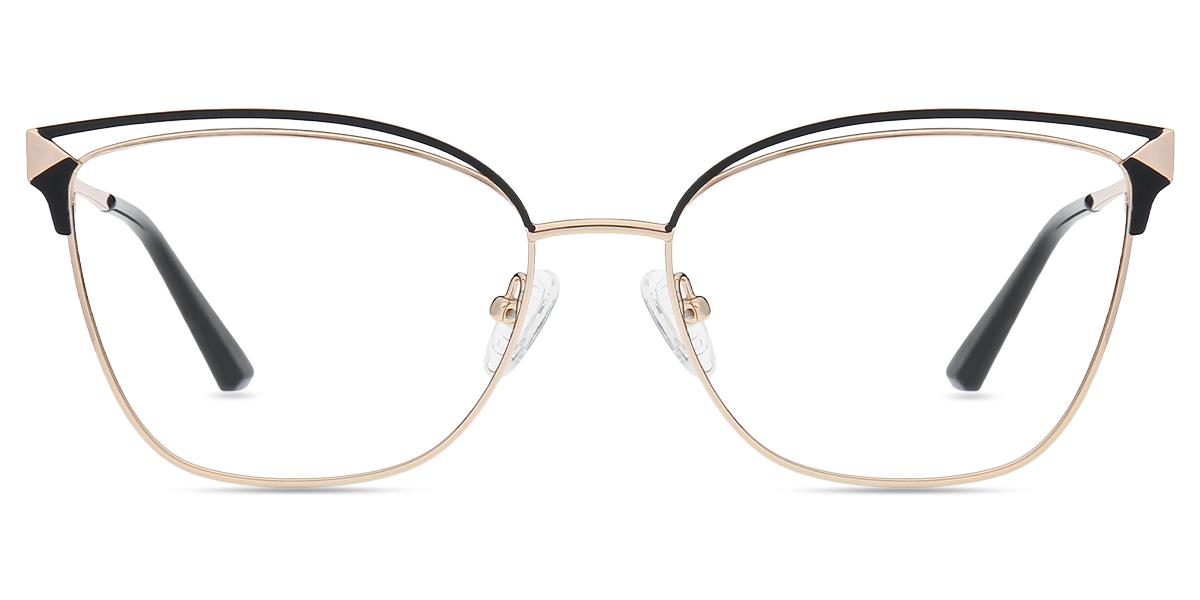 Gafas Graduadas Mujer M53471 Gafas De Pasta Negras,Doradas Con Montura Metal Firmoo ES Gafas Graduadas Mujer M53471 Gafas De Pasta Negras,Doradas Con Montura Metal Firmoo ES