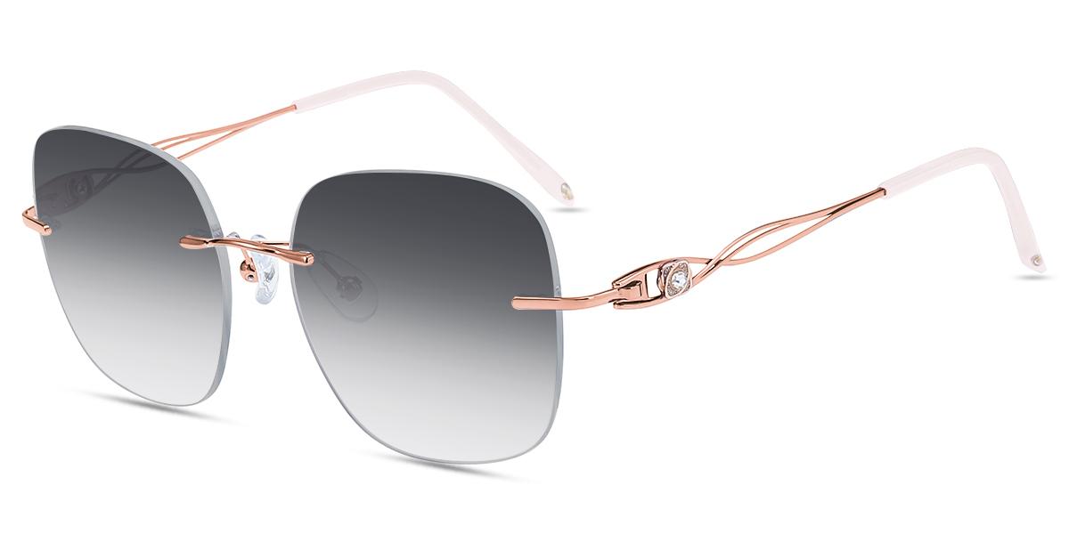 Lunettes De Soleil Femme Aviator XXL - Style Jenner - Dégradé Métallique - UV400 - Monture Surdimensionnée