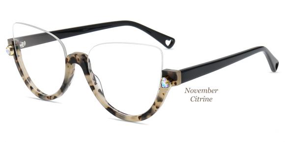 Cat eye sales glasses half frame