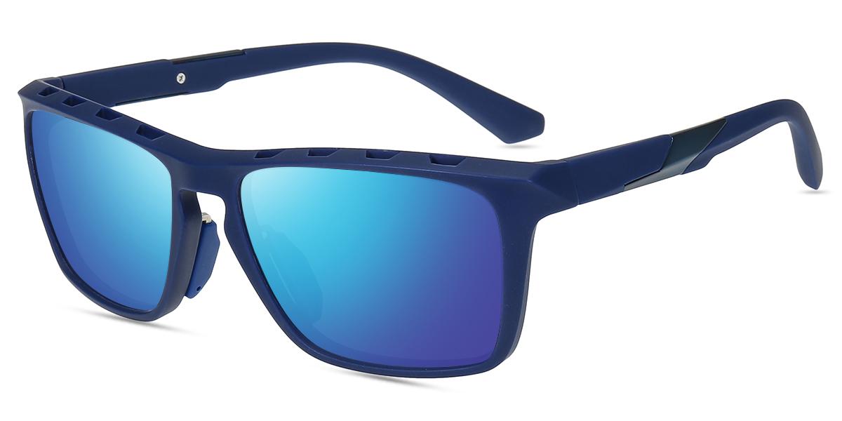Men Sunglasses Large S59279 | Matt Blue Tr Square Frame | Firmoo UK