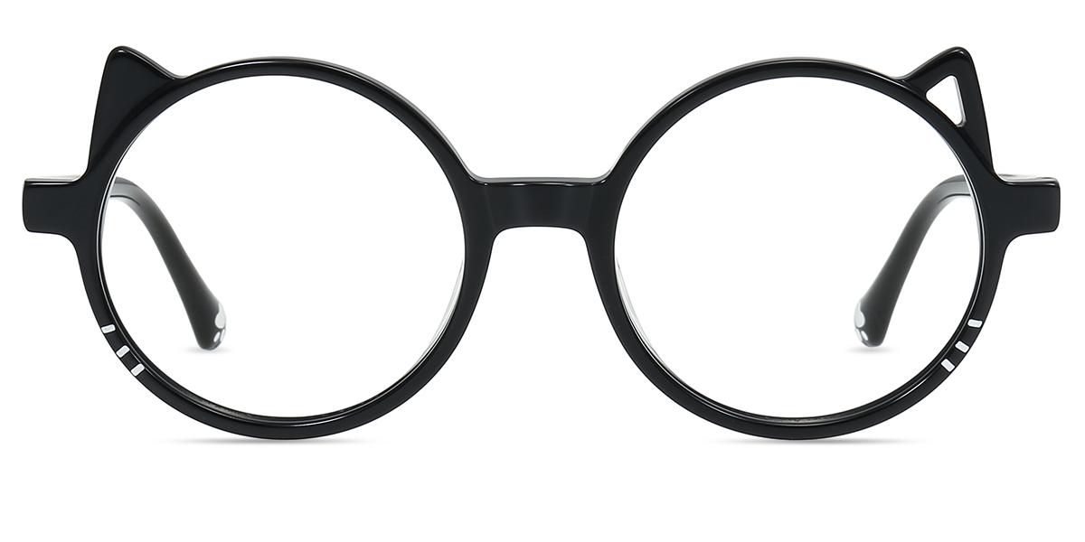 Women Glasses Medium Judy109 Black Acetate Round Frame Firmoo Uk 1274