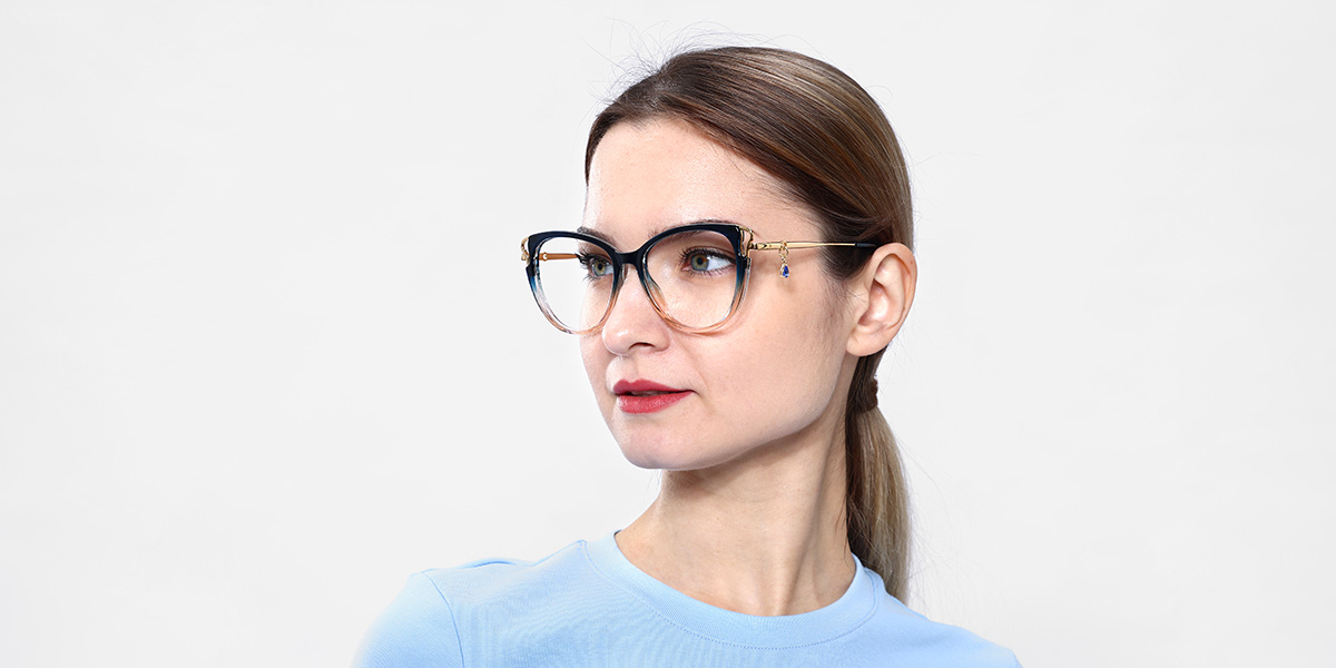 Women's full frame TR & Metal eyeglasses | Firmoo.com