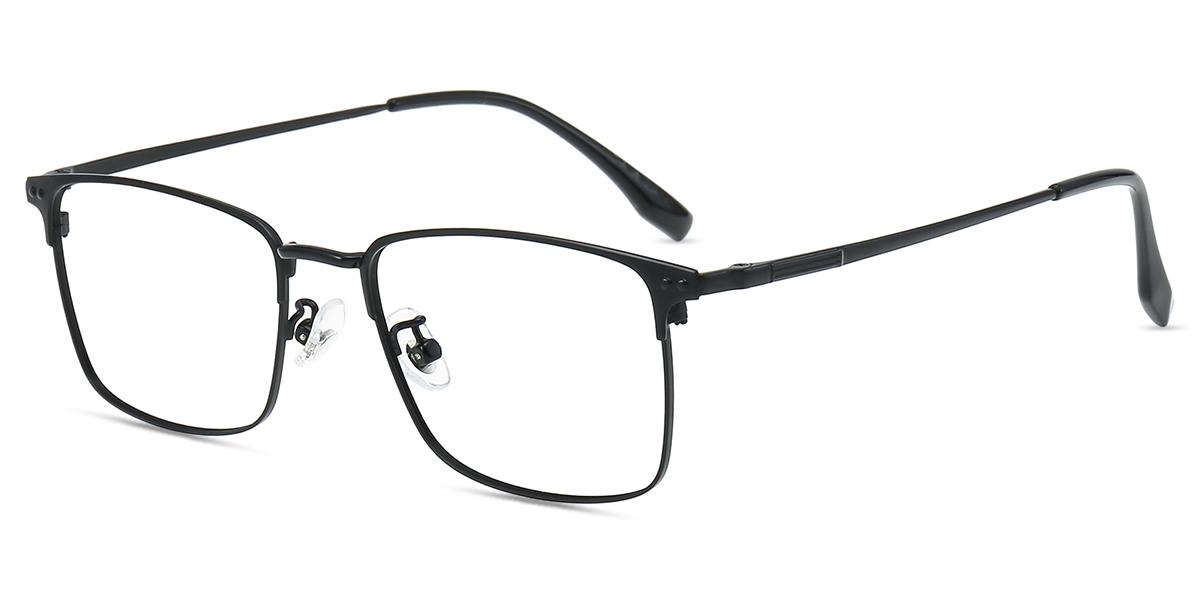 Men Glasses Large M81311 Black Metal Browline Frame Firmoo Uk