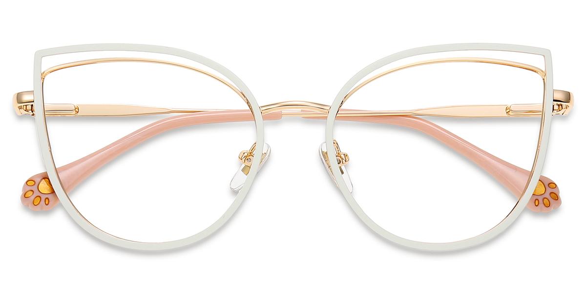 Occhiali da vista Donna Judy116 | Occhiali Cat eye Bianchi,Oro Rosa in