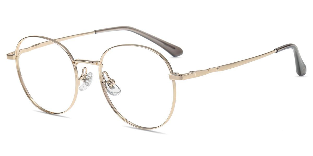 Occhiali Da Sole Uomo Donna Vintage Retrò Ovale Tondo Metallo ORO Lenti - Foto 8