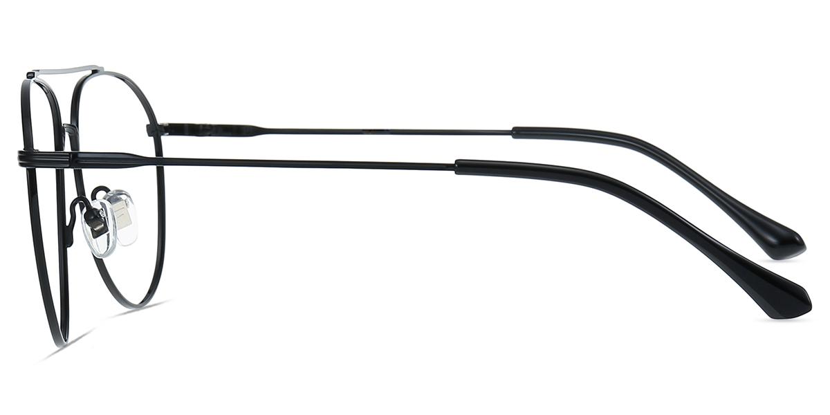 Men Glasses Large Vicky21121 | Black Metal Aviator Frame | Firmoo UK