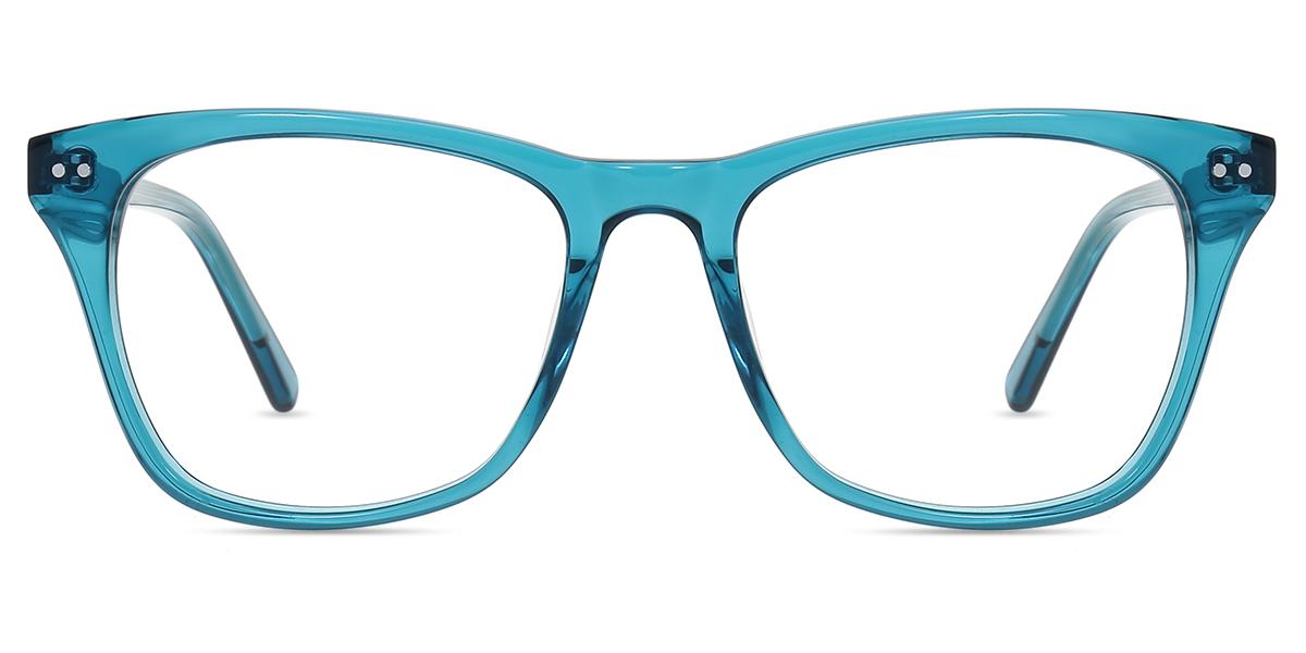 Unisex Glasses Small Andrew031 | Clear Blue Acetate Horn-rimmed Frame ...