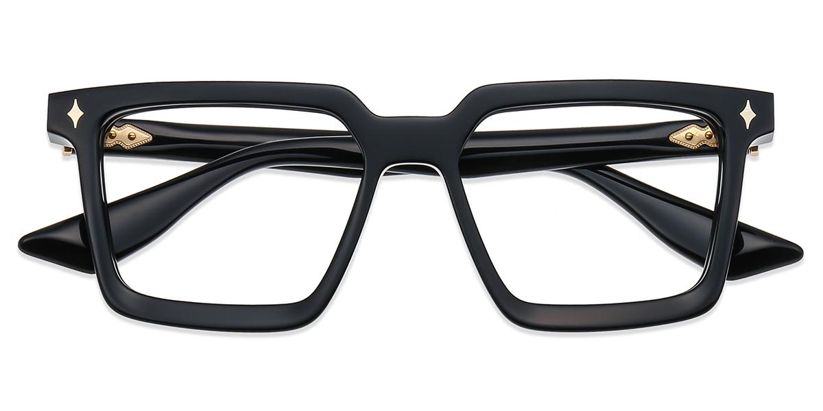 Occhiali da vista Unisex P181108R | Occhiali Quadrati Neri in Tr