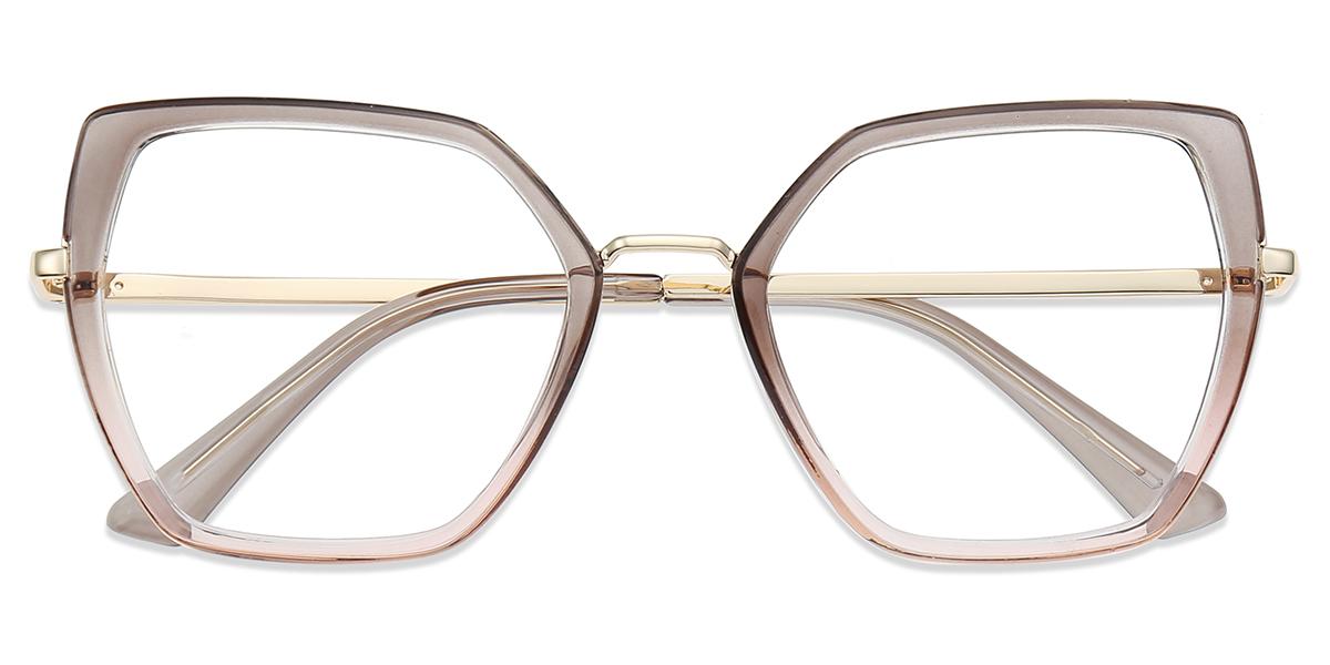 Lunettes de vue Femmes TM12836 | Gris,Rose,Or Tr ,Métal Grande Polygone