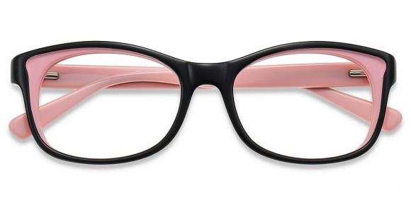 Women Glasses Medium AC08051 Black Pink Acetate Butterfly Frame Firmoo UK