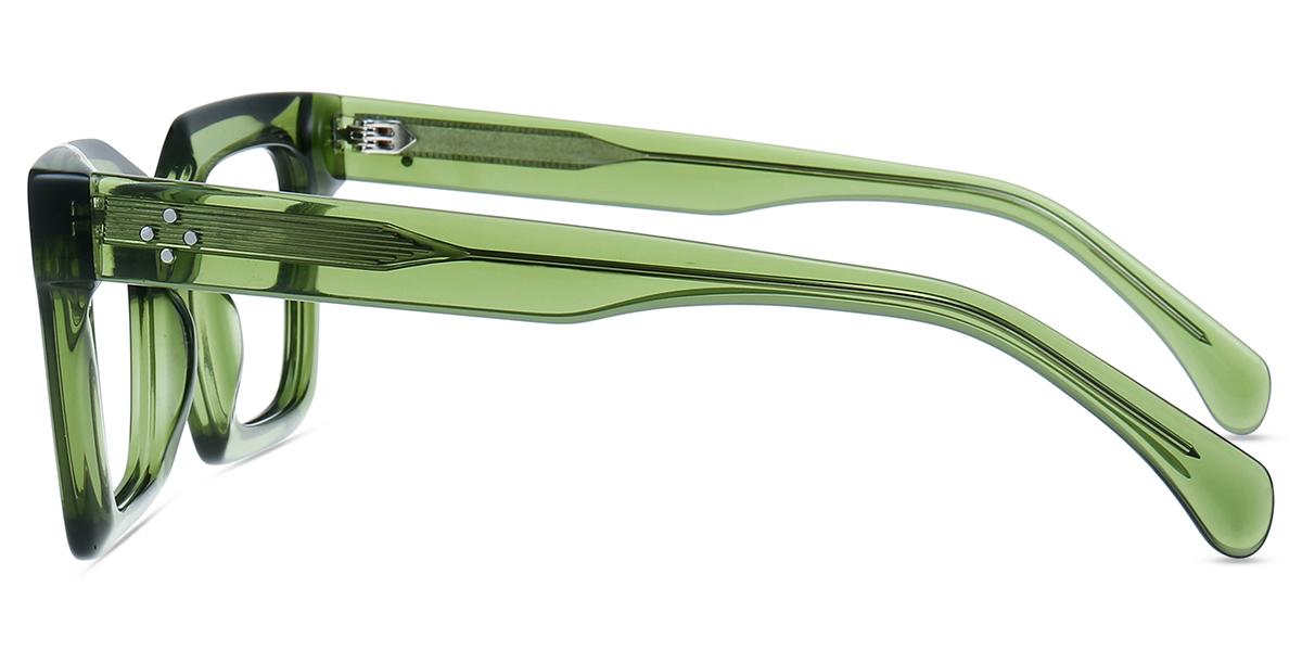 Unisex Glasses Medium AC18168 | Clear Green Acetate Square Frame ...