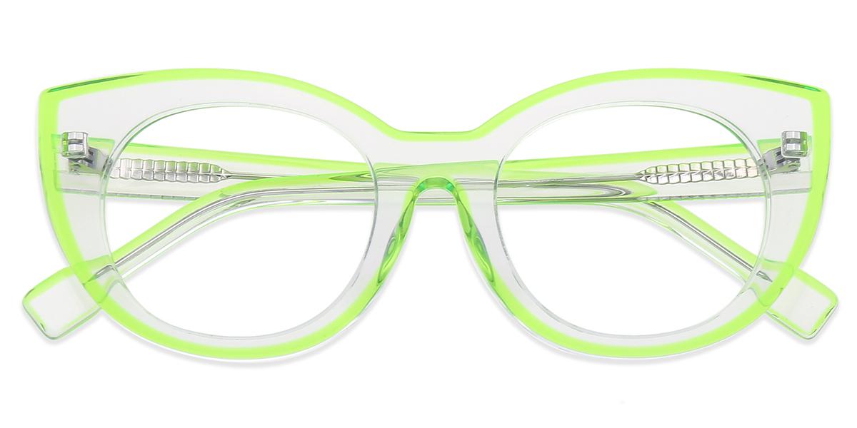 Lunettes de vue Femmes AC53763 | Vert,Clair Acétate Petit Œil de chat