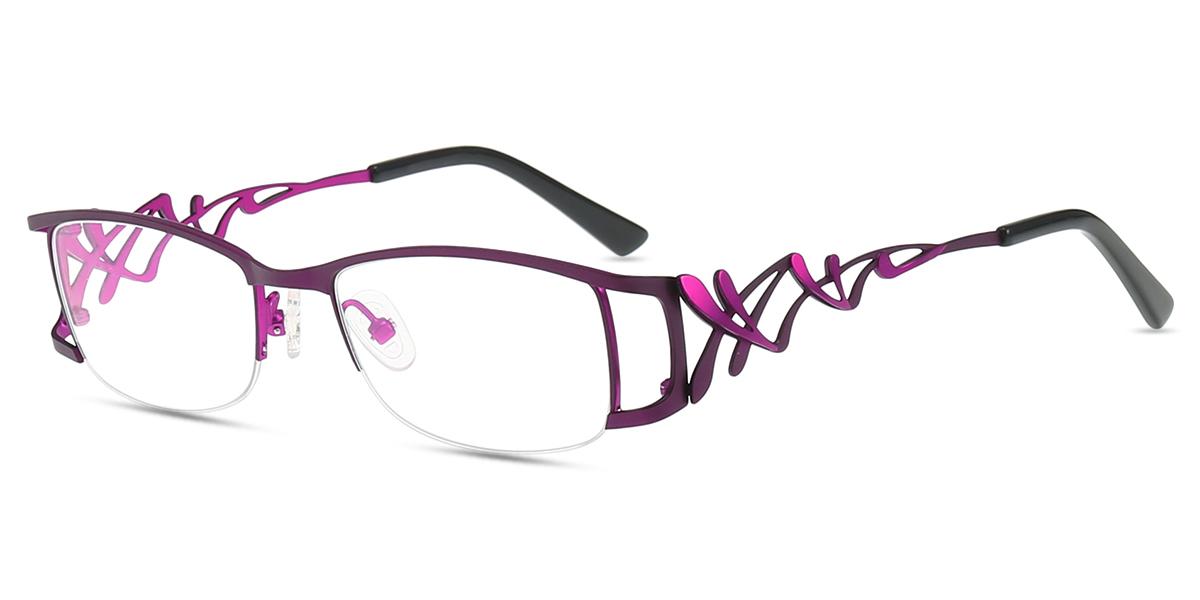 Lunettes Vintage TFC Design 602 Violet - Monture Métal Demi-Cadre - Neuf Sans Étiquette