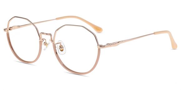 Lentes oftálmicos Mujer M64322 | con Armazón Mediano de Metal Polígono ...