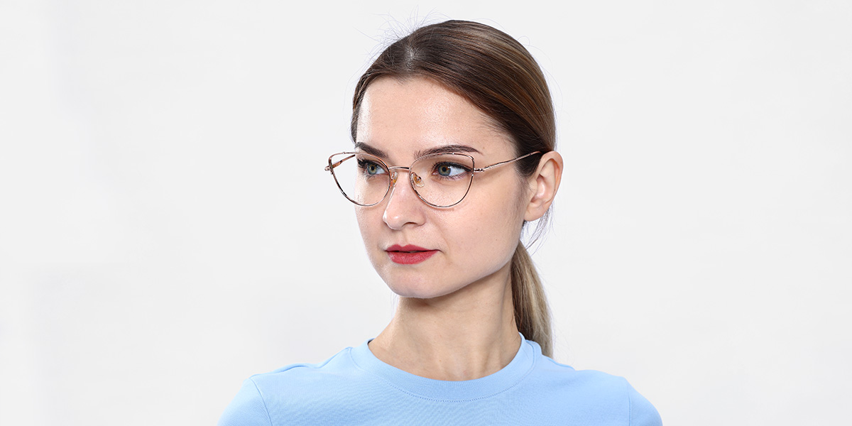 Women's full frame Metal eyeglasses | Firmoo.com