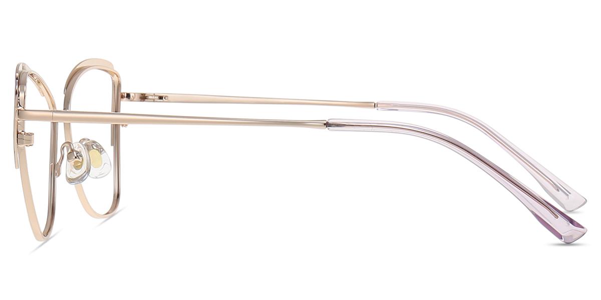 Frankie Morello Gold Metallic Women's Eyeglass Frame