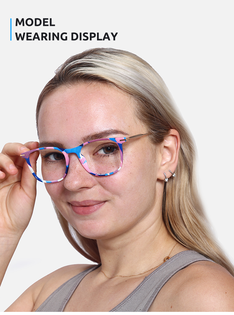 Unisex full frame mixed material eyeglasses | Firmoo.com