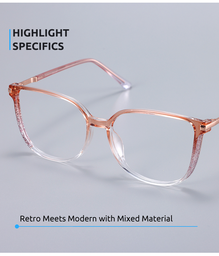 Women's full frame mixed material eyeglasses | Firmoo.com
