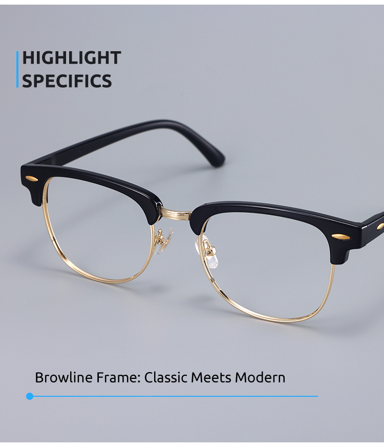 Unisex full frame mixed material eyeglasses | Firmoo.com