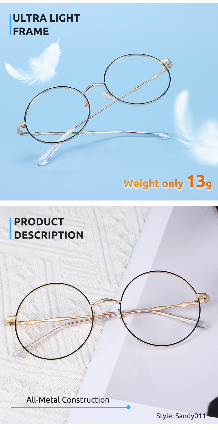 Unisex full frame Metal eyeglasses | Firmoo.com