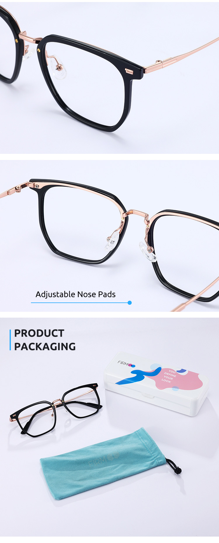 Unisex full frame TR & Titanium eyeglasses | Firmoo.com