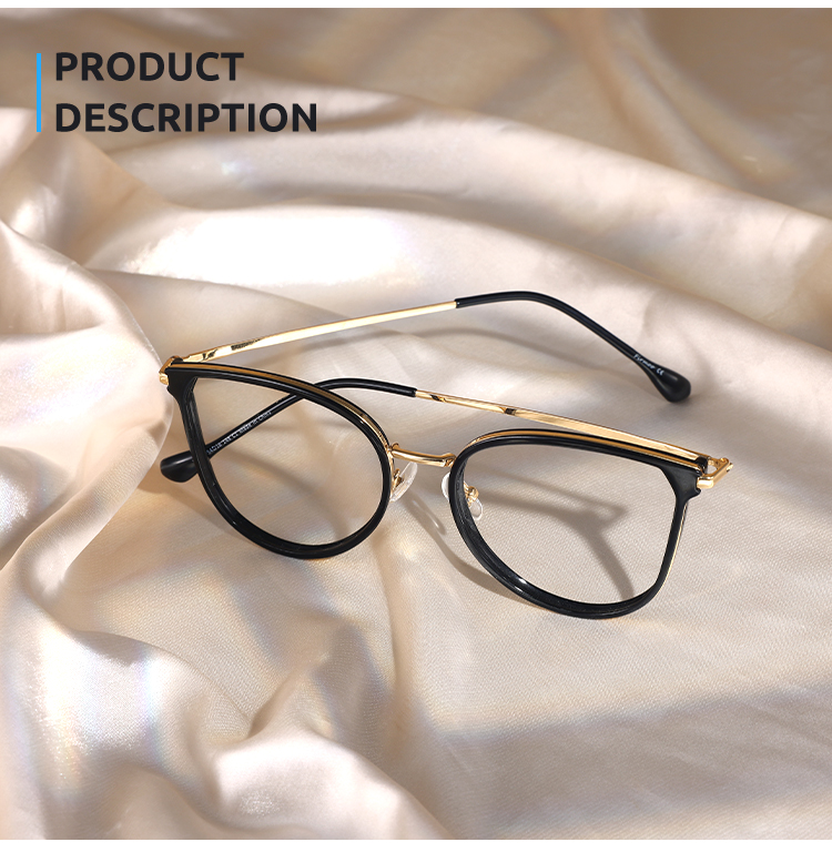 Women's full frame mixed material eyeglasses | Firmoo.com